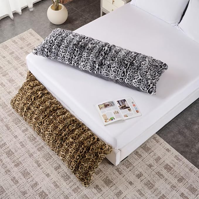 Cozy Plush Fluffy Body Pillow,Full Body Pillows for Adults Kids Girls Teens,20X54 Inches Big Hug Double Pillow,Bed and Sofa Pillow for Side Sleeper & Pregnancy,Pregnancy Pillow-Beige Chocolate
