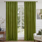 LAMIT Velvet Curtains 90 Inch Length for Living Room, Vintage Thermal Insulated Room Darkening Drapes Super Soft Back Tab and Rod Pocket Window Panels for Bedroom, 2 Panels, Moss Green, 52 x 90 Inch