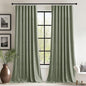 StangH Sage Green Velvet Curtains for Nursery Bedroom Rod Pocket Room Darkening Privacy Curtain Panels Heritage Plush Heat Insulation Drapes for Living Room, W62 x L84, 2 Panels