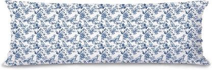 Chinoiserie Golden Retriever 20x54inch Body Pillows Decorations Covers,Blue and White Floral Golden Retriever Decorative Long Hug Pillow Cases for Bed Couch