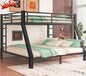 Upgraded Version Thicken Metal Heavy Duty Queen Over King Bunk Bed, Best Modern Style Stronger BunkBed Frame King Size with Ladders for Adults, Easy Assembly (Queen Over King)