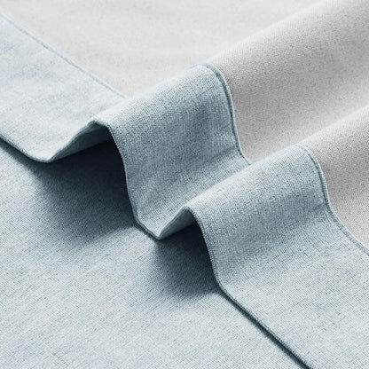 Macochico 100% Blackout Curtains Luxury Chenille Curtains for Living Room Thermal Blackout Curtains for Bedroom Hotel Banquet Classic Decor Light Blue Curtains with Tieback 72" Wx96 L Grommet 1 Panel