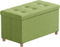 BRIAN & DANY 30 Inches Folding Storage Ottoman Bench, Ottoman with Storage Bench for Bedroom, Living Room, Entryway, Foot Rest with Legs, Bright Green
