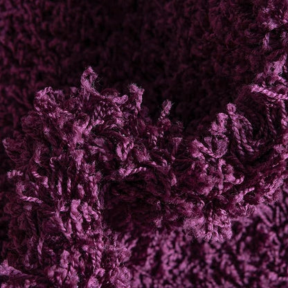 Unique Loom Solid Shag Collection Area Rug (4' 1" Round, Eggplant Purple)