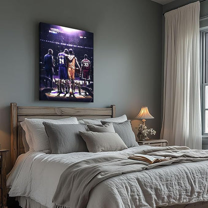 Kobe Bryant Legacy Canvas Wall Art Print Poster, Iconic Inspirational Sports Picture Artwork, Motivational Mamba Mentality Painting Wall Decor for Office Gym Home Living Room Bedroom, Framed 20x24inch