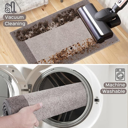 Machine Washable Kitchen Rug 24" x 84", Non Slip Kitchen Mat for Floor, Absorbent Entrance Runner Rug for Bedroom, Hallway, Bathroom, Door (Roll Packing)