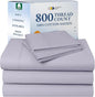 California Design Den 100% Cotton Sateen Split King Sheet Set - Luxury 800 Thread Count Bedding Set with Deep Pockets - Lavender