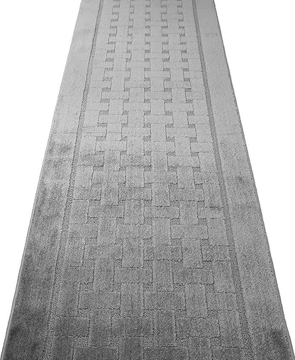 Non Slip Washable Carpet Runner Rug with Rubber Backing, Custom Floor Mat for Kitchen Hallway Stairs Bedroom Bathroom Entry, Grey, Your Choice of Length, 26 Inch X 25 feet