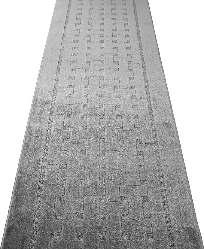 Non Slip Washable Carpet Runner Rug with Rubber Backing, Custom Floor Mat for Kitchen Hallway Stairs Bedroom Bathroom Entry, Grey, Your Choice of Length, 26 Inch X 22 feet