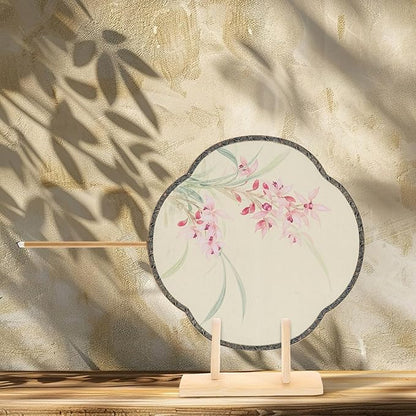 IMIKEYA Wood Folding Fans Stand Japanese Fan Holders Folding Handy Fans Display Holder Decorative Hand Fan Bases for Home Store