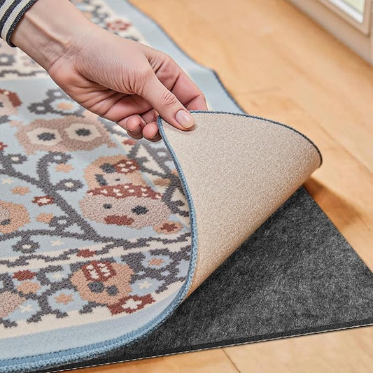 Waterproof Rug Pad, 5x8 Ft Under Area Rug Carpet Pad, Non Slip Rug Pads for All Floors and Hardwood Floors Finishes, Keep Carpets in Place Soft and Prevent Rug from Wrinkling or Buckling