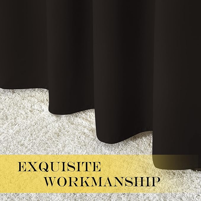 NICETOWN Toffee Brown Blackout Curtains 84 inch Length, Grommet Top Room Darkening Drapes for Bedroom Living Room, Light Blocking Window Covering for Privacy (W66 x L84 Inch, 1 Panel)