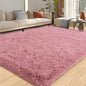 Fluffy Rugs for Living Room, 9x12 Feet Blush Shag Rug for Bedroom Girls Room, Soft Large Fuzzy Plush Carpet for Home Decor