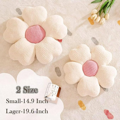 Kcvvcr Flower Throw Pillow, Cute Flower Shaped Pillow Decorative Throw Pillow for Bed Couch, Soft Daisy Pillows Floor Seating Cushion Cushions (14.9 Inch Peach Pink)