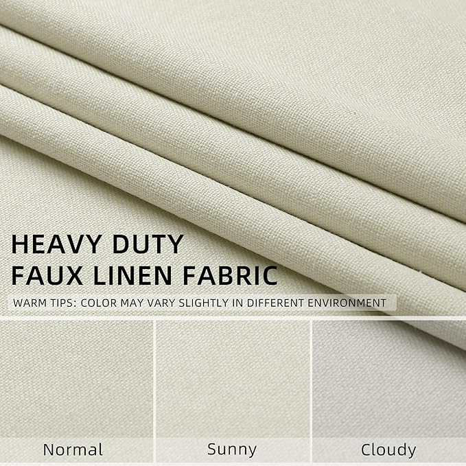 ChrisDowa 100% Blackout Iovry Solid Curtains 108 Inches Long 2 Panels for Bedroom Living Room,Farmhouse Room Darkening Thermal Insulated Soundproof Grommet Top Window Treatment Drapes,52x108