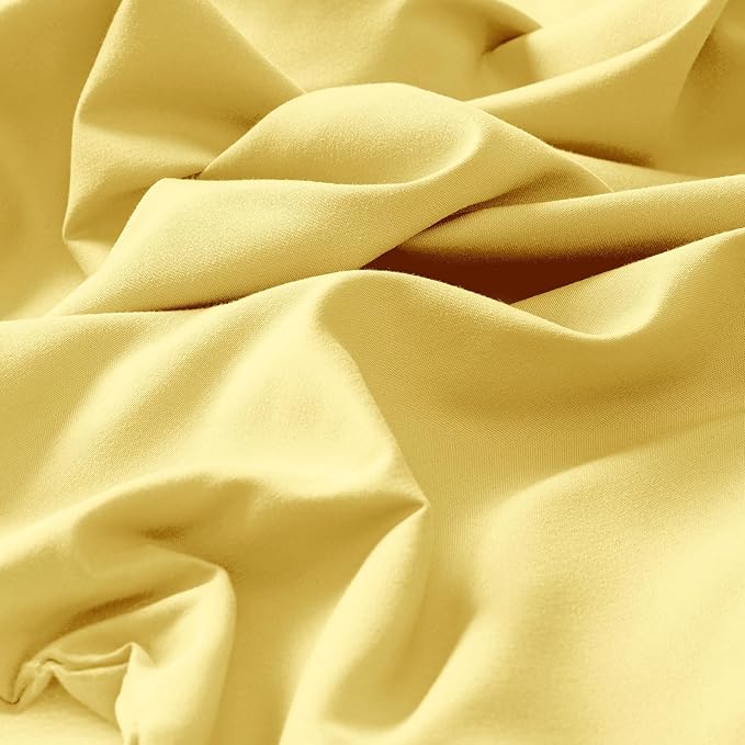 LuxClub 4 PC Sheet Set Bed Sheets Deep Pockets 16" Eco Friendly Wrinkle Free Cooling Machine Washable Hotel Bedding Silky Soft - Lemon Full