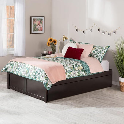 AFI Concord Full Size Platform Bed with Footboard & Twin Trundle in Espresso
