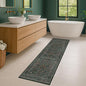Dark Green 2x7 Long Washable Runner Rug Non Slip, Throw Rugs Runners for Kitchen Hallways Entryway Bathroom Laundry Room, Floor Mat Vintage Floral Carpet Low Pile Stain Resistant
