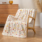 Luxury Printed Fleece Warm Throw Blanket, Soft Lightweight Velvety Plush Throw for Couch and Bed, Cozy Comfy for All Seasons(Cream Various Mushrooms, 50×70 Inches)