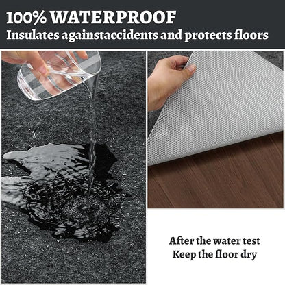 100% Waterproof Rug pad, 7x9 ft Area Rug Non-Slip Rug Pads, Carpet Pads for All Floors and finishes, Felt pad for Hardwood Floors, Keep Carpets in Place Soft and Secure