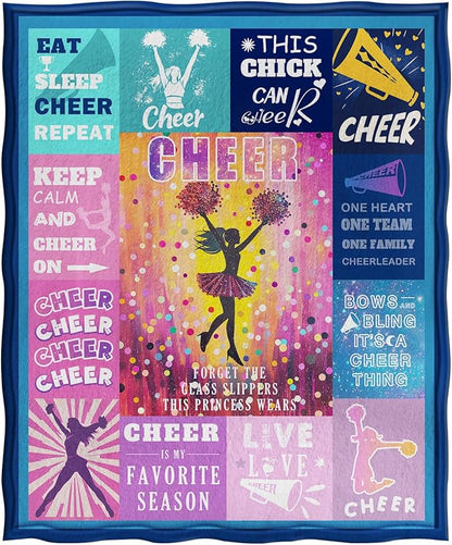 Jekeno Cheerleading Blanket Gifts for Women Men Kids Girls Boys Mom Wife Female Friends Birthday Christmas Halloween Presents Home Bedroom Living Room Decor Colorful Throw Blanket 50"x60"