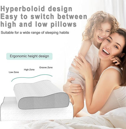 Cervical Pillow for Neck Pain Relief, Memory Foam Pillow, Ergonomic Adjustable Contour Bed Pillow for Side, Back & Stomach Sleepers (2, 23.6 * 15.7inch)