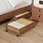 Bamboo Under Bed Storage with Wheels,Rolling Underbed Shoe Organizer Box for Shoes,Blankets,Toys,Clothes Container Space-Saving Bins for Bedroom,Closet,Dorm,Nursery