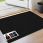 JSEI Entryway Rugs Doormat 20"x32", Non-Slip Dirt Trapper Door Mats Indoor, Washable Absorbent and Stain Resist Welcome Floor Mat for Front Door, Dog Door Mat, Muddy Wet Shoes & Paws, Black