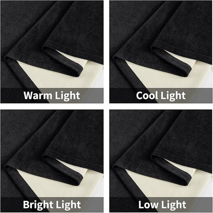 Joydeco 100% Blackout Velvet Curtains for Bedroom 84 Inches Long 2 Panels, Back Tab/Rod Pocket Living Room Drapes, Thermal Insulated Soundproof Heavy Duty Curtains for Windows,52W x 84L,Black