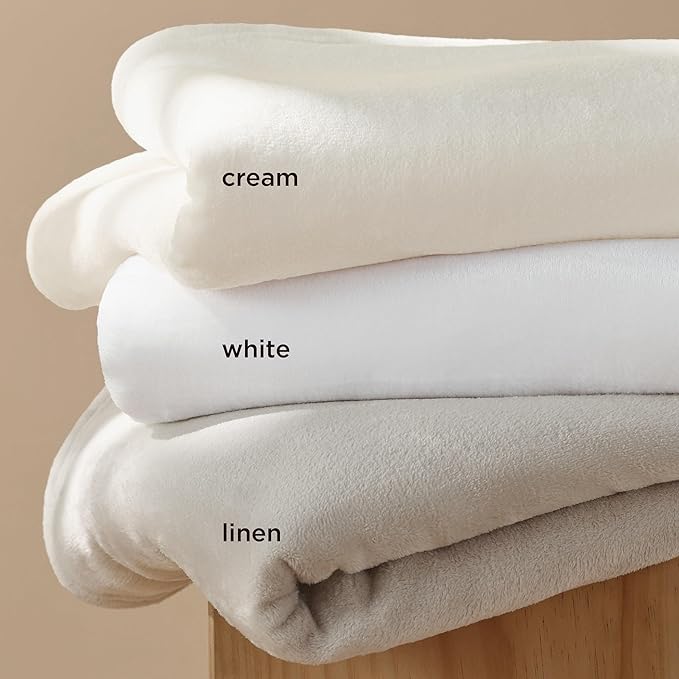Bedsure Fleece Blanket Twin Blanket Linen - 280GSM Soft Lightweight Plush Cozy Blankets for Bed, Sofa, Couch, Travel, Camping