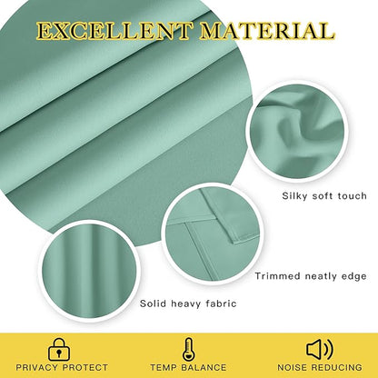 NICETOWN Blackout Doorway Curtain Drape 78 inch Long - Grommet Noise Reducing Thermal Insulated Solid Modern Window Treatments for Bedroom Closet (1 Panel, 52 x 78 Inch, Aqua Blue)
