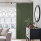 Olive Green Pinch Pleated Linen Curtains 92 Inches Long 2 Panels for Living Room Bedroom Semi Sheer Pinch Pleat Drapes with Hooks Rings Boho Farmhouse Light Filtering Window Curtain 40x92