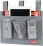 Zafit Hanging Bedside Caddy, Bedside Storage Organizer for Magazine, Phone, Remote control (Classic 4 Pockets-Grey)