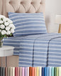 Twin XL Size 3 Piece Sheet Set - Comfy Breathable & Cooling Bed Sheets Set - Hotel Luxury Bedding for Women, Men, Kids, Teens, Boys & Girls - Deep Pockets and Wrinkle Free - Oeko-Tex - Blue Stripes 3