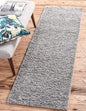 Unique Loom Solid Shag Collection Area Rug (2' 6" x 10' Runner, Cloud Gray)