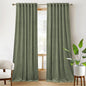 RYB HOME Plush Velvet Curtains, Heavy Duty Back Tab Decorative Window Drapes Privacy Room Darkening Covering for Living Room Playroom, Sage Green, W52 x L120 inches, Set of 2 Panels