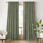 RYB Home Plush Velvet Curtains, Heavy Duty Back Tab Decorative Window Drapes Privacy Room Darkening Covering for Living Room Playroom, Sage Green, W52 x L108 inches, Set of 2 Panels