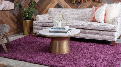 Unique Loom Solid Shag Collection Area Rug (8' x 10' Rectangle Eggplant Purple)