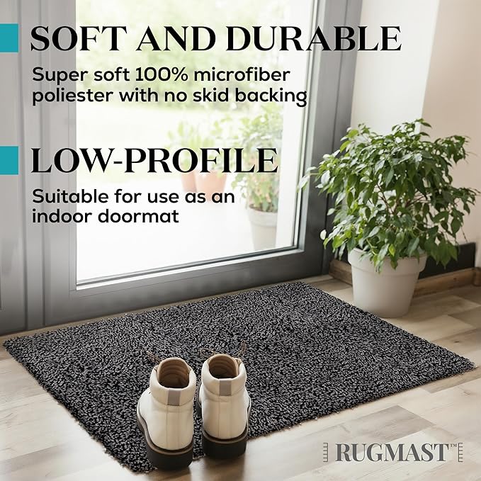 Premium Microfiber Indoor Door Mat – 36"x72" Washable Entry Mat, Non-Slip, Waterproof Backing, Super Absorbent, Low Profile Entryway Doormat for Indoor Entrance