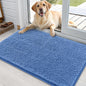 OLANLY Dog Door Mat for Muddy Paws 36x24, Absorbs Moisture and Dirt, Absorbent Non-Slip Washable Doormat, Quick Dry Chenille Mud Mat, Entry Indoor Entryway Carpet for Inside Floor, Cornflower Blue