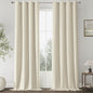 ChrisDowa 100% Blackout Birch Solid Curtains 102 Inches Long 2 Panels for Bedroom Living Room,Farmhouse Room Darkening Thermal Insulated Soundproof Grommet Top Window Treatment Drapes,52x102
