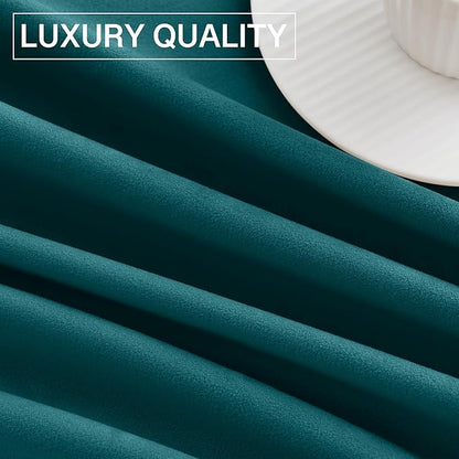 StangH Velvet Teal Curtains for Bedroom, Super Soft Room Darkening Thermal Insulated Door Curtains Rod Pocket Boho Home Decor for Dining Room/Office, W52 x L90, 2 Panels