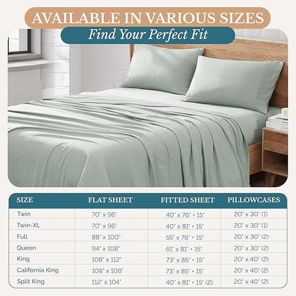 Casa Platino Bed Linen Set, Twin XL, Mineral - Includes Pre-Washed Ultra Soft Microfiber Sheet Set with Deep Pockets