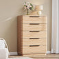 5 Drawer Dresser for Bedroom, 45" Tall Modern Chest of Drawers with Metal Handle, Curved Profile Design, Wooden Closet with Large Drawers Dressers Organizer for Entryway Hallway