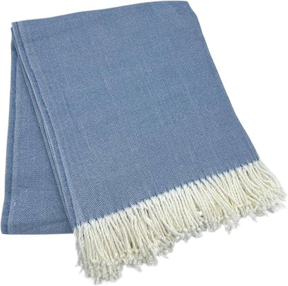 Alashan Cotton Acrylic Adirondack Herringbone Woven Throw (Dusk)
