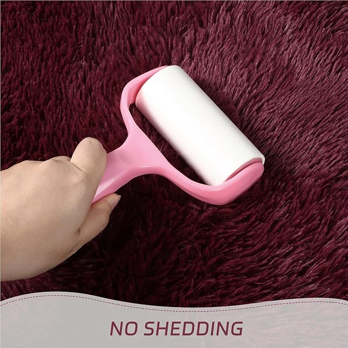 duduta Burgundy Plush Rugs for Bedroom 3x5 ft, Fluffy Shag Rug for Dorm Nursery Bedside, Machine Washable Non Slip