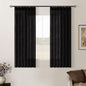 Black Pinch Pleated Linen Cafe Curtains 45 Inch Length 2 Panels for Dining Room Kitchen Bedroom Semi Sheer Pleat Drapes with Hooks Rings Light Filtering Short Window Curtain Cabinet 40x45