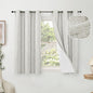 45 Inch Length Linen Blackout Curtains for Short Cafe Window, Thermal Insulated Light Blocking Soundproof Privacy Burlap Curtains 2 Panels, Each 38 Inch Wide Light Grey