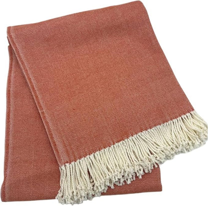 Alashan Cotton Acrylic Adirondack Herringbone Woven Throw (Tumeric)