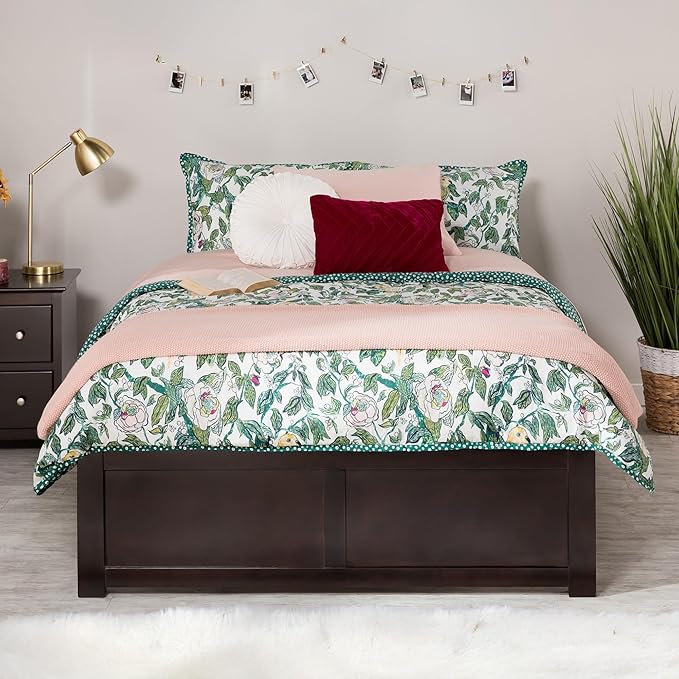AFI Concord Full Size Platform Bed with Footboard & Twin Trundle in Espresso